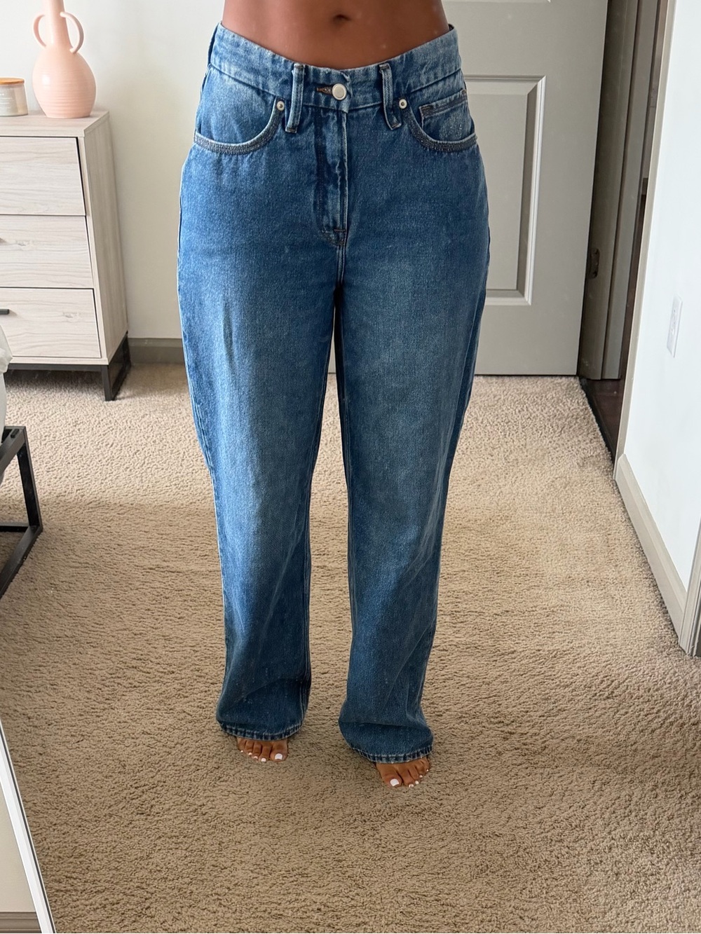 Good American Blue Wide Leg Jeans